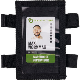 Ergodyne® Squids® 3390 Dual Arm Band ID/Badge Holder with Hook & Loop One Size Black 19966