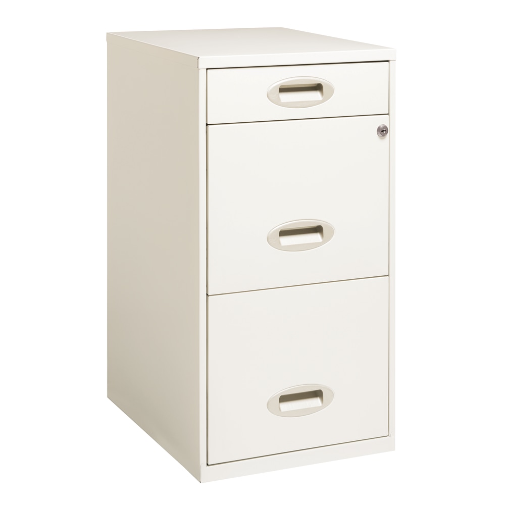 Realspace 18inD Vertical 3-Drawer Letter-Size File Cabinet, Metal, Pearl White MPN:HID25320