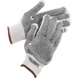 GoVets™ PVC Dot Knit Gloves Double-Sided Black Large 12 Pairs 351L708