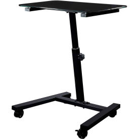 Seville Classics airLIFT® Tempered Glass Mobile Laptop Desk Cart Black OFF65934B