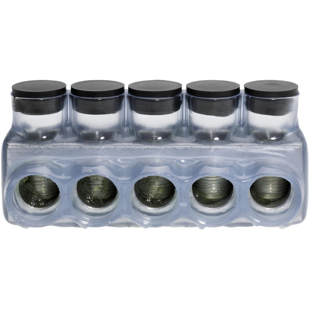 Push In Wire Connectors, Connector Type: Tap , Compatible Wire Size (AWG): 350kcmil, 6AWG , Number Of Ports: 5 , Overall Length: 5.55 , Connector Color: Clear  MPN:IPLD350-5C