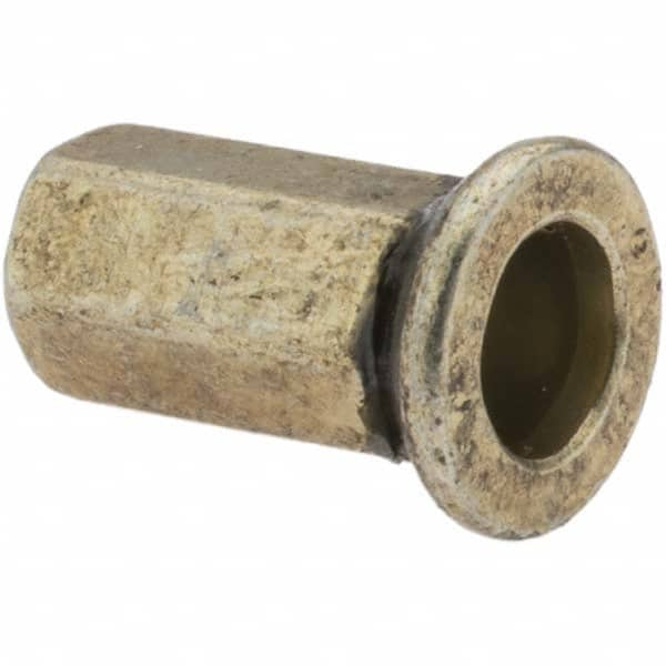 Rivet Nuts, Nut Type: Open End , Material: Steel , Head Type: Flat , Minimum Grip: 0.65mm , Thread Size: M6x1  MPN:77900