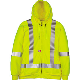 Big Bill Wind Pro Full Zip Hooded Sweater Reflective Flame Resistant 5XL Yellow RT27WP11/O-R-YEL-5X