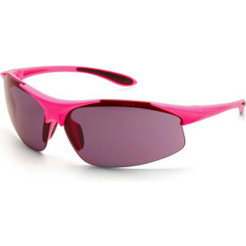 ERB® Ella Sleek Ladies Safety Glasses Anti-Fog Smoke Lens Pink Frame Pack of 12 - Pkg Qty 12 WEL18621PIGYAF