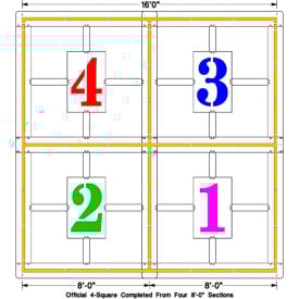 Newstripe 16' Official 4-square stencil 1/8