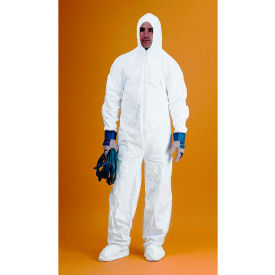 KeyGuard® Coverall/Bunny Suit Attached Hood & Boots Zipper Front White 2XL 25/Case CVL-KG-B-2XL