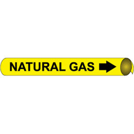NMC™ Precoiled & Strap-On Pipe Marker Natural Gas Fits 2-1/2