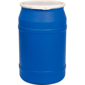Eagle® Lab Pack Open Head Poly Drum Plastic Lever Lock 55 Gallon Capacity Blue 1656B