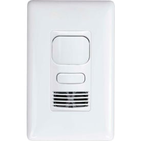 Hubbell LightHawk PIR/Ultrasonic 1-Button Wall Switch Occupancy Sensor Single Relay White LHMTS1-G-WH