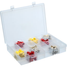 Durham Large Plastic Compartment Box LP24-CLEAR - 24 Compartments 13-1/8x9x2-5/16 - Pkg Qty 5 LP24-CLEAR