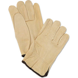 MCR Safety 3400L Unlined Pigskin Driver Gloves Cream Large 12 Pairs 127-3400L