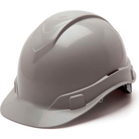 Ridgeline Cap Style Hard Hat Gray 4-Point Ratchet Suspension - Pkg Qty 16 HP44112