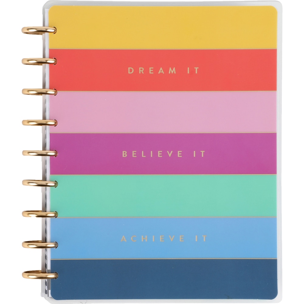 2023-2024 Happy Planner 18-Month Monthly/Weekly Classic Metal Disc Bound Planner, 7in x 9-1/4in, Spread Some Happy, July 2023 To December 2024, PPMCD18-004 (Min Order Qty 2) MPN:PPMCD18-004