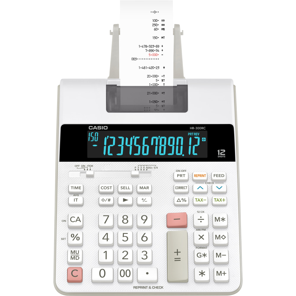 Casio HR-300RC Desktop 2-Color Printing Calculator (Min Order Qty 2) MPN:HR-300RC