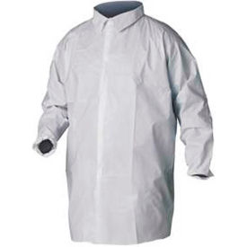KeyGuard® Lab Coat No Pockets Elastic Wrists Snap Front Single Collar White MD 30/Case LC0-WE-KG-MD