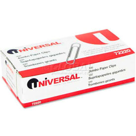 Universal® Smooth Paper Clips Wire Jumbo Silver 100/Box UNV72220BX