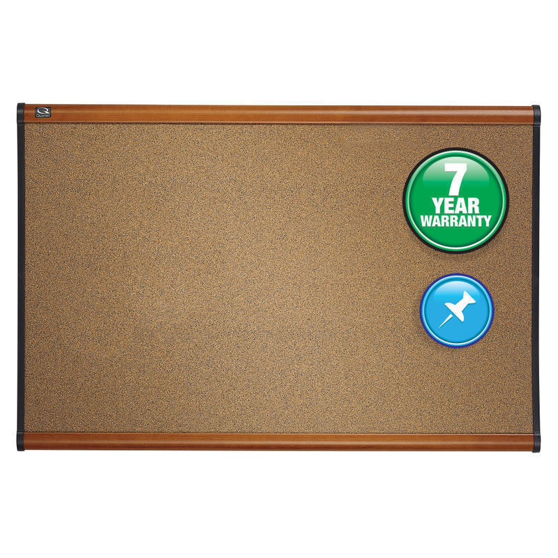 Quartet Select Prestige Color Cork Bulletin Board, 24in x 36in, Aluminum Frame With Light Cherry Finish MPN:B243LC