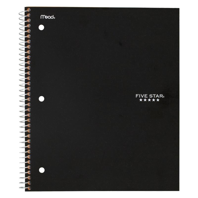 Five Star Notebook, 1 Subject, College Ruled (Min Order Qty 10) MPN:72057