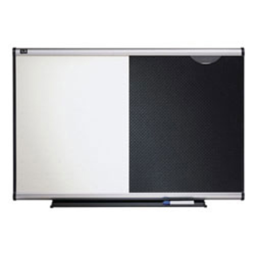 Quartet Prestige Total Erase/Embossed Non-Magnetic Foam Combination Board, 24in x 36in, Aluminum Frame With Silver Finish MPN:BTE643A