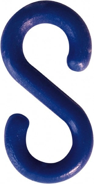 Pedestrian Barrier S-Hook: Plastic, Blue, Use with Plastic Chain MPN:PSH15B