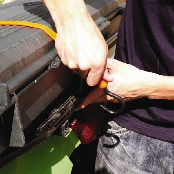 Heavy-Duty Bungee Strap Tie Down: Overmolded Nylon Hook, Non-Load Rated MPN:MBBS12NBK