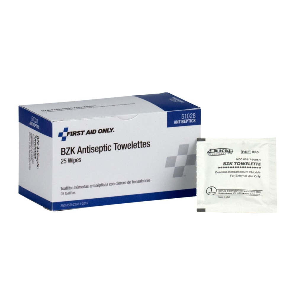 PhysiciansCare First Aid Antiseptic Towelettes, Box Of 25 (Min Order Qty 12) MPN:51028