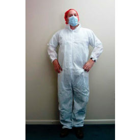 HD SMS Coverall Elastic Wrists & Ankles Zipper Front Single Collar White 4XL 25/Case CVL-SMS-E-4XL