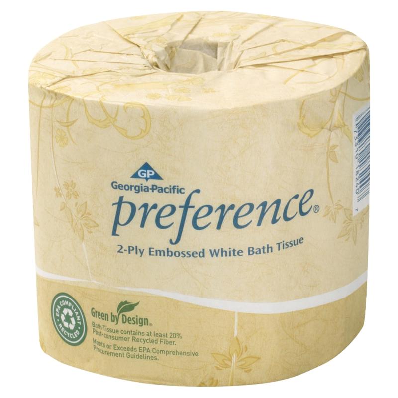 Pacific Blue Select Bathroom Tissue, 95% Recycled, White, 550 Sheets Per Roll, Carton Of 80 Rolls MPN:1828001