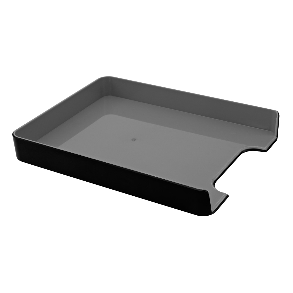 Advantus Fusion Letter Tray, 12 13/16inH x 1 3/4inW x 10 1/8inD, Black/Gray (Min Order Qty 7) MPN:37678