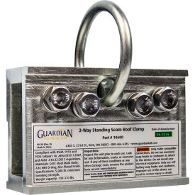 Guardian Universal Standing Seam Roof Clamp 2-Way Galvanized Steel 130-310 lbs. Capacity 10600
