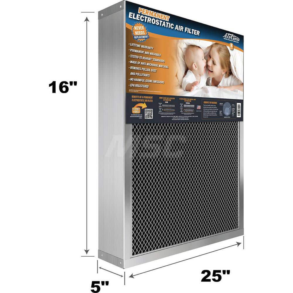 Pleated & Panel Air Filters, Filter Type: Permanent, Reusable Filter, Washable, Filter Efficiency: 94, Media Material: Anti-Microbial Woven Polypropylene MPN:ESS16255