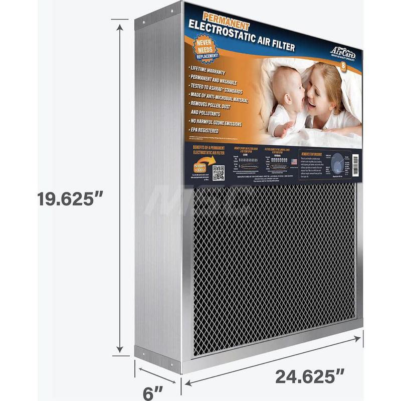 Pleated & Panel Air Filters, Filter Type: Permanent, Reusable Filter, Washable, Filter Efficiency: 94, Media Material: Anti-Microbial Woven Polypropylene MPN:ESS20256