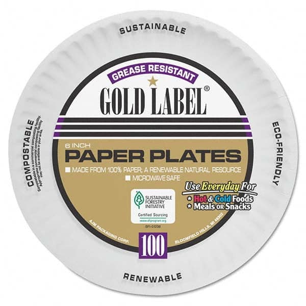 Plate: White, 100 Per Pack MPN:AJMCP6GOAWH
