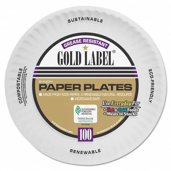 Plate: White, 12 Per Pack & 100 Pack Per Pack MPN:AJMCP9GOAWH