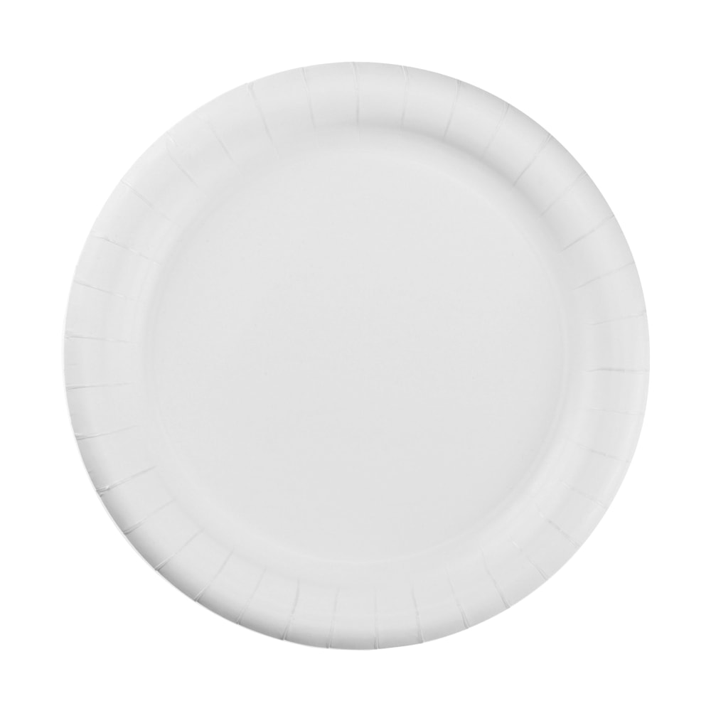 AJM Premium Coated Round Paper Plates, 9in Diameter, White, Pack Of 125 (Min Order Qty 4) MPN:CP9AJCWWH14