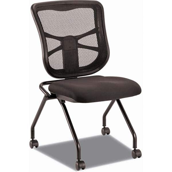 Alera Elusion Mesh Nesting Chairs, Black Seat/Black Back, Black Base, 2/Carton MPN:ALEEL4915