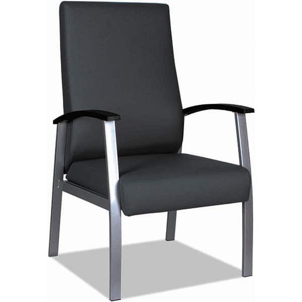 Alera metaLounge Series High-Back Guest Chair, 24.6'' x 26.96'' x 42.91'', Black Seat/Black Back, Silver Base MPN:ALEML2419