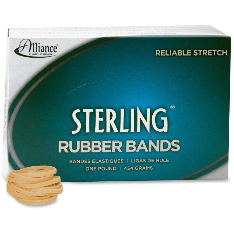 Alliance Rubber 24305 Sterling Rubber Bands, Size #30, 2in x 1/8in, Natural Crepe, Approximately 1500 Bands (Min Order Qty 8) MPN:24305
