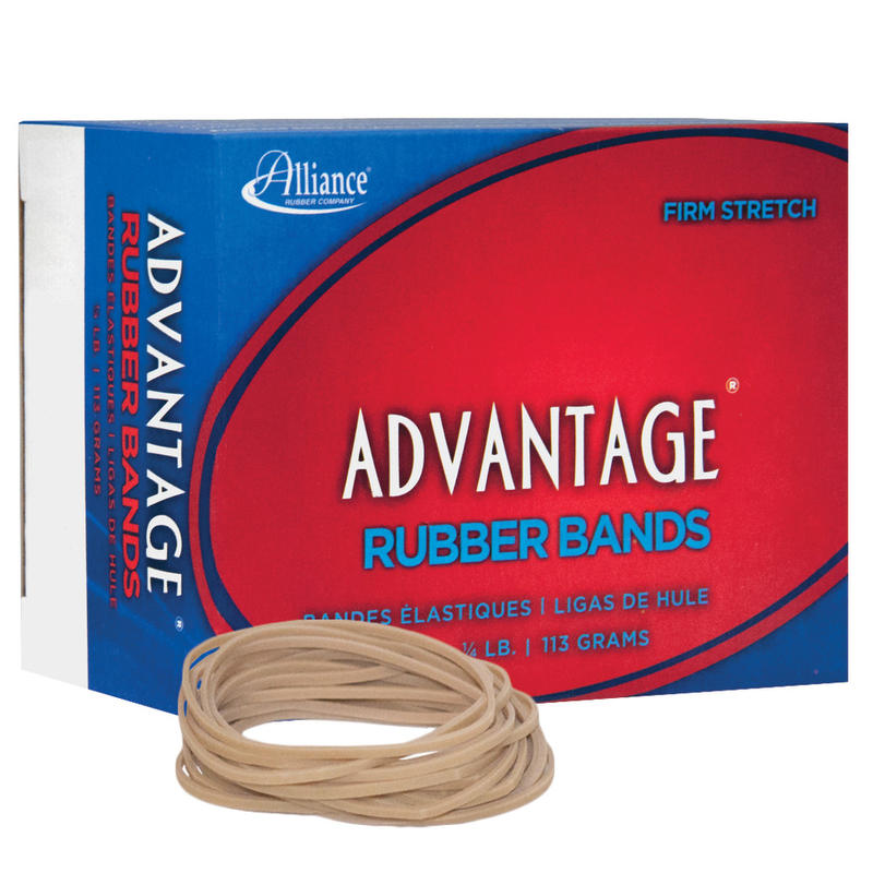 Alliance Rubber Advantage Rubber Bands, Size 18, 3in x 1/16in, Natural, Box Of 370 (Min Order Qty 9) MPN:26189