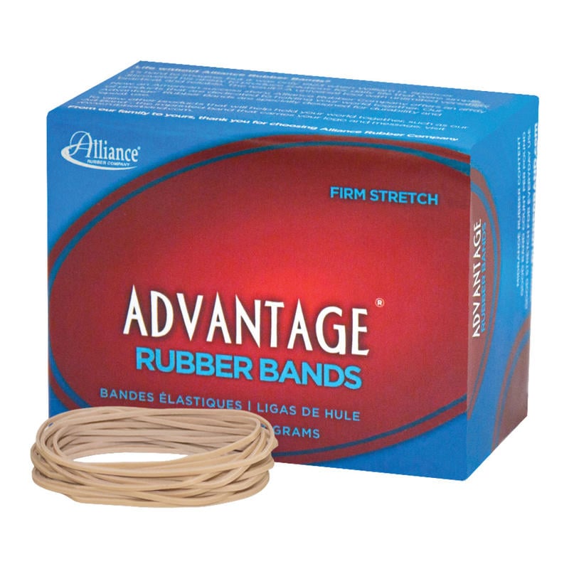 Alliance Rubber Advantage Rubber Bands, Size 19, 3 1/2in x 1/16in, Natural, 1/4-Lb Box (Min Order Qty 16) MPN:26199