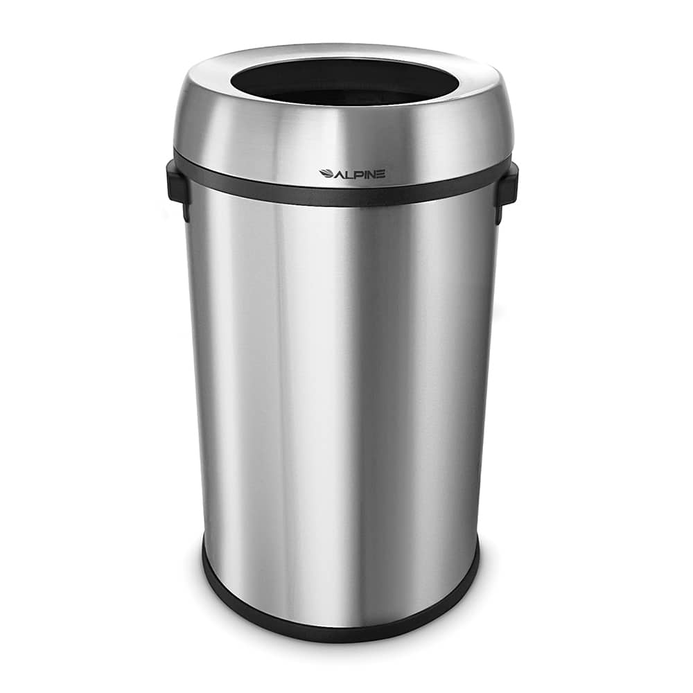 Trash Cans & Recycling Containers, Type: Trash Can , Container Shape: Round , Material: Stainless Steel , Finish: Smooth  MPN:ALP470-65L