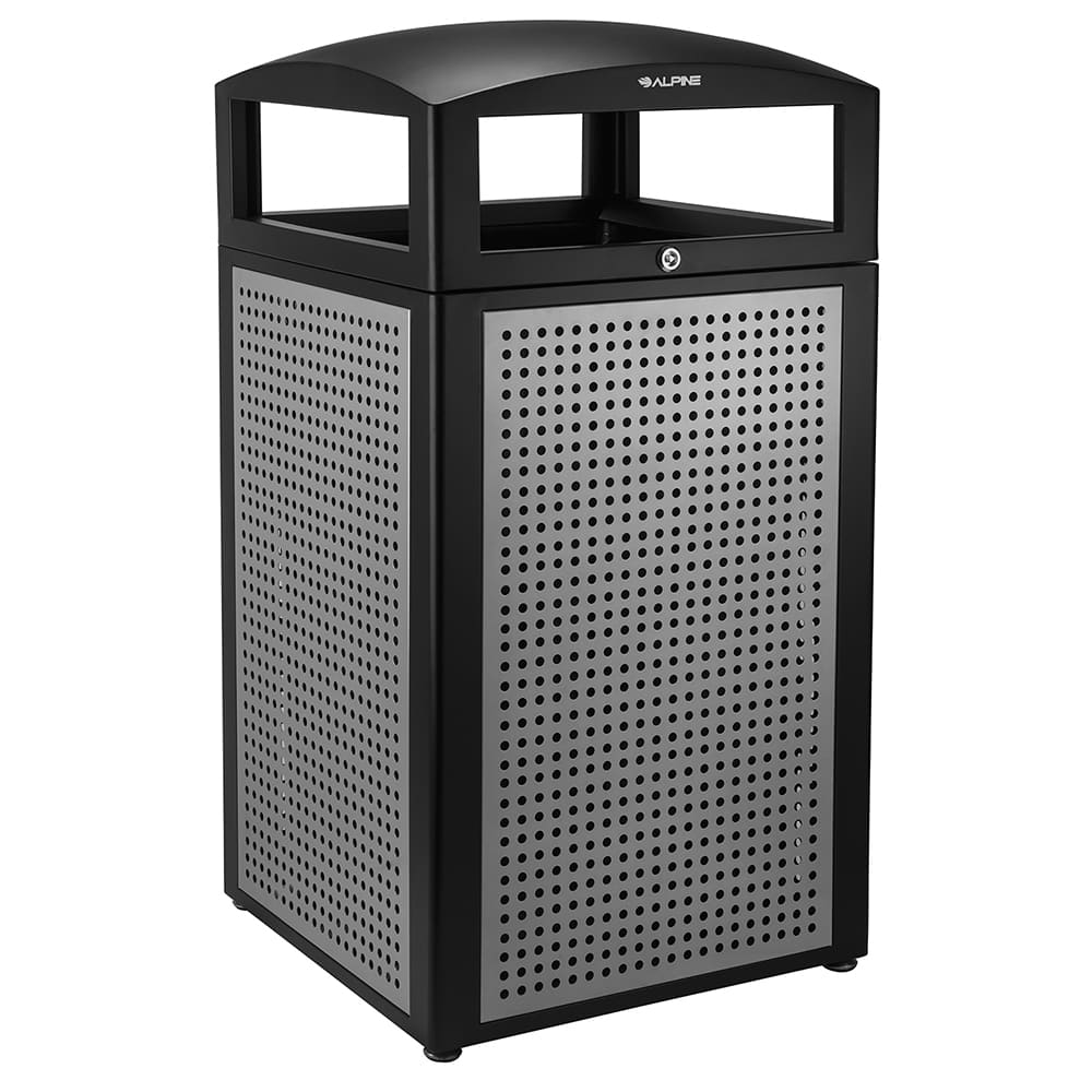 Trash Cans & Recycling Containers, Type: Trash Can , Container Shape: Round , Material: Rolled Plate/304 Stainless Steel , Finish: Smooth  MPN:ALP471-40-SIL