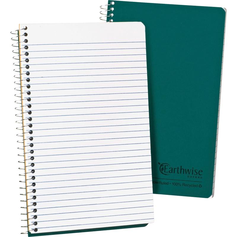 Ampad Oxford Wirebound Notebook, 5in x 8in, 80 Sheets, 100% Recycled, Green (Min Order Qty 10) MPN:25400