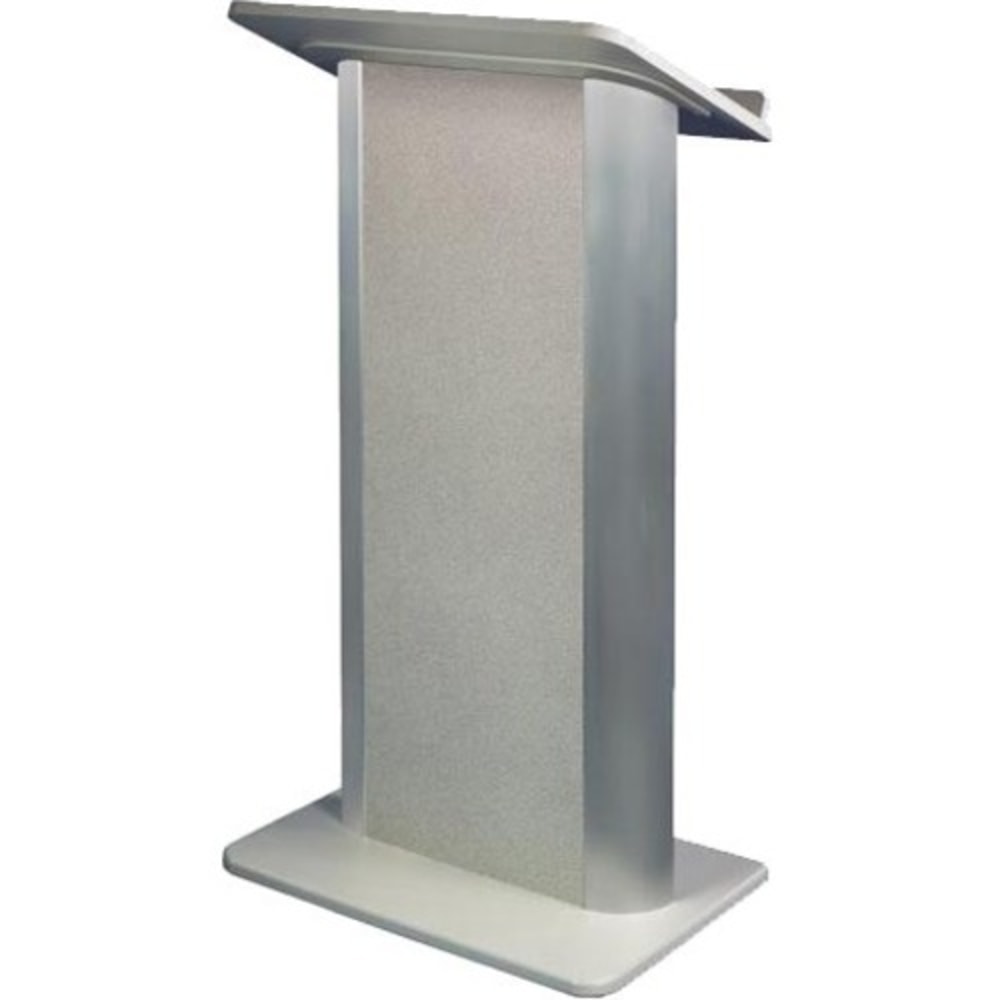 AmpliVox SN3105 - Flat Gray Granite Lectern - High Pressure Laminate (HPL) Rectangle Top - High Pressure Laminate (HPL) Base x 26.75in Table Top Width x 16.75in Table Top Depth - 49in Height x 26.75in Width x 16.75in Depth - Gray Granite MPN:SN3105