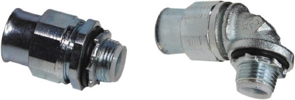 Conduit Connector: For Liquid-Tight, Zinc-Plated Steel, 1