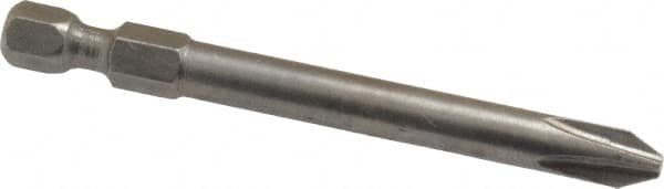 Power Screwdriver Bit: #2 Phillips, #2 Speciality Point Size, 1/4