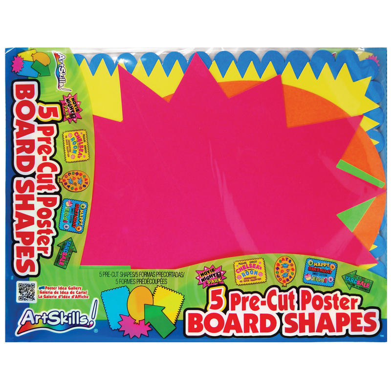 ArtSkills Poster Board Pre-Cut Shapes, 11 1/2in x 14in, Pack Of 5 (Min Order Qty 14) MPN:PA-1363