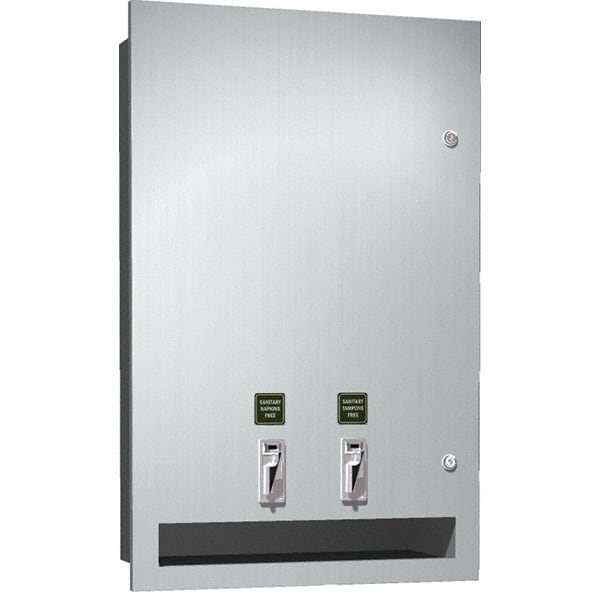 Feminine Hygiene Product Dispensers, Dispenser Type: Tampon , Material: Stainless Steel , Sanitary Napkin Capacity: 15 , Tampon Capacity: 23  MPN:04684-25