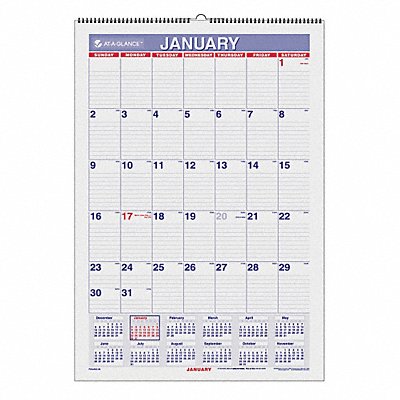 Laminated Wall Calendar 15-1/2x22-3/4 In MPN:AAGPMLM0328
