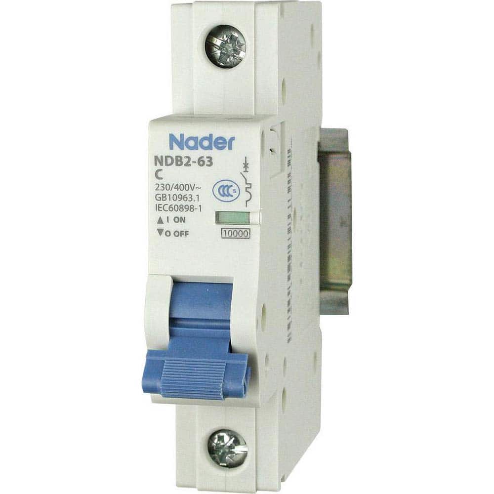 Circuit Breakers, Circuit Breaker Type: Miniature Circuit Breaker, Milliamperage (mA): 10, Number of Poles: 1, Breaking Capacity: 7.5 kA @ 230/240 VAC MPN:NDB2-63C10-1